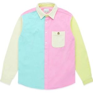 Teddy Fresh Corduroy Color Block Button Up Shirt